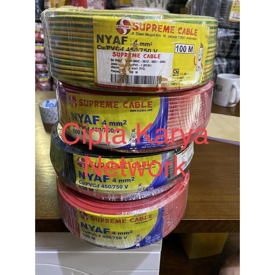 Kabel Supreme Nyaf 4Mm / Af 4Mm Supreme Serabut 100M / Nyaf 4 Mm 1X4Mm