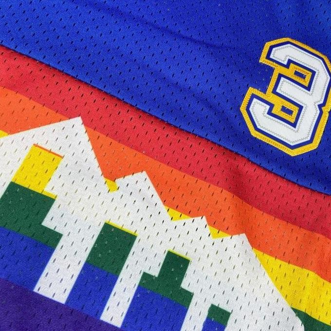 Bordir Baju Jersey Basket Allen Iverson Denver Nuggets Biru