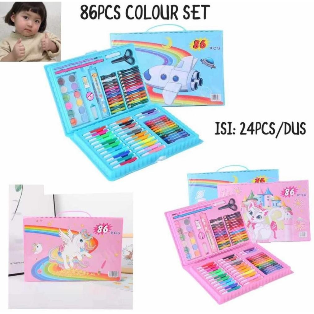

Eqw-68 Colouring Set 86 Pcs Pensil Warna Crayon Set Kado Anak 86In1 Eqw-68
