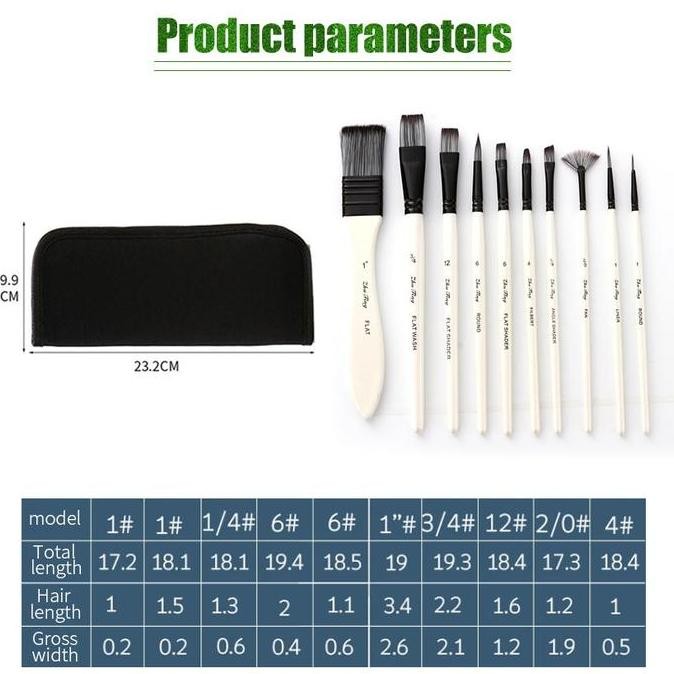 

Promo Set 10 Kuas Lukis Nylon Round Brush Cat Air Akrilik & Minyak