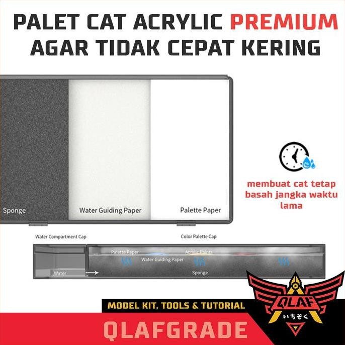 

Promo Wet Palette Set Acrylic Paint - Tempat Cat Lembab Hand Brush & Moisture Pad