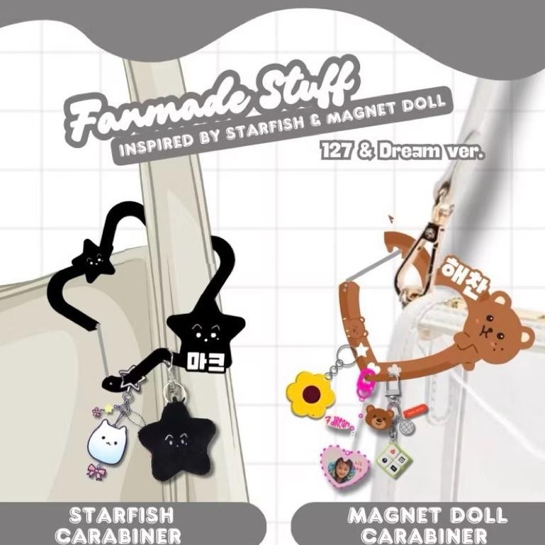 CARABINER FANMADE INSPIRED BY STARFISH NCT 127 & MAG NET DOLL NCT DREAM ACRYLIC KEYRING LUCU KEYCHAI