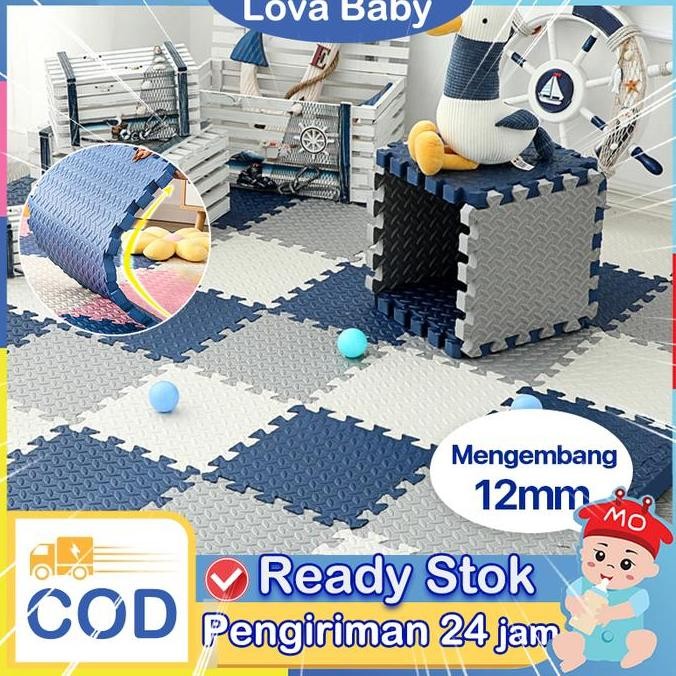 60CMX60CM Matras Puzzle PE Karpet Puzzle Anak Playmate Bayi 4 pcs Puzzle Lantai Matras Bayi Karpet B