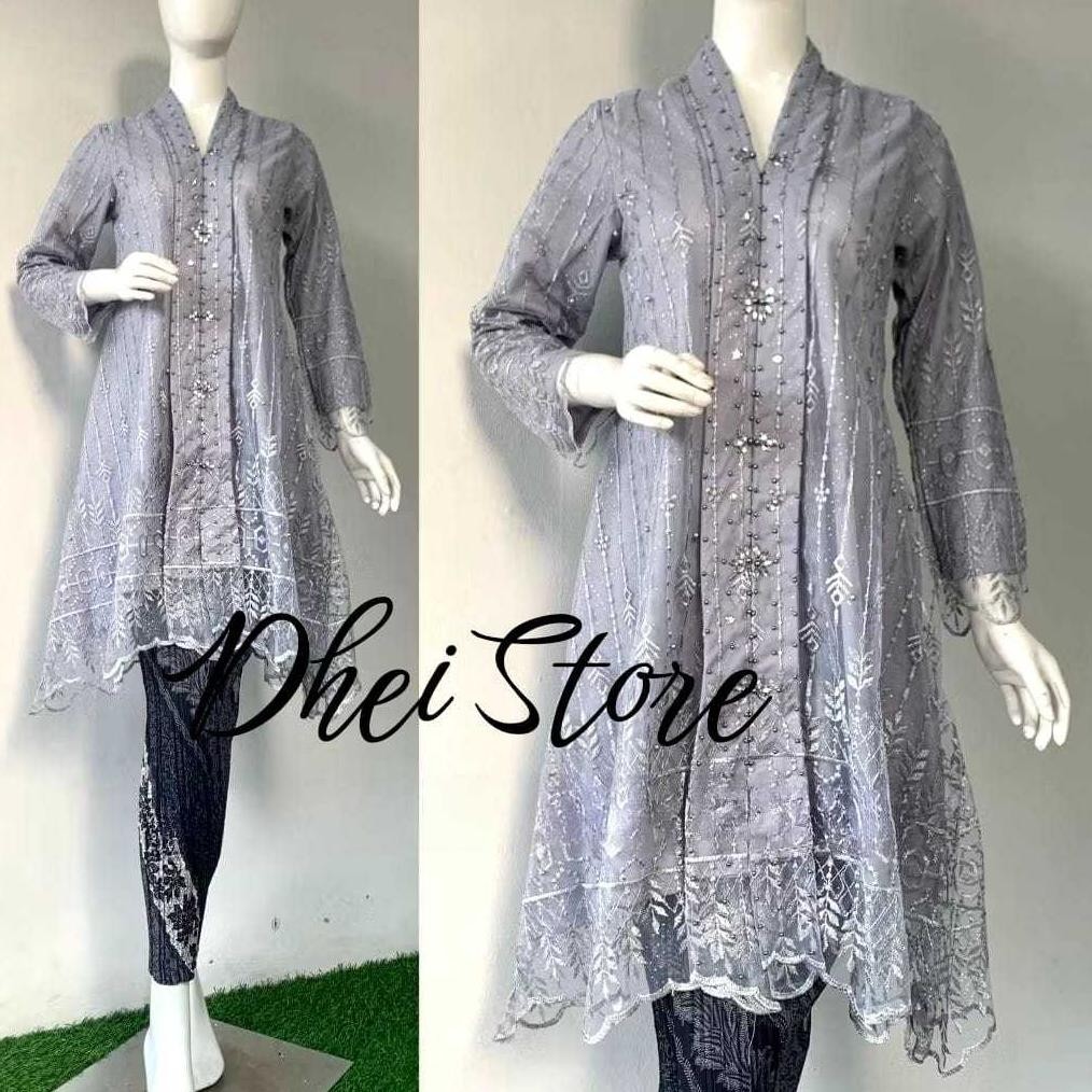 Fx-4 Kebaya Kartini  / Dress Kebaya Modern Elegan Bordir Payet / Kebaya Wisuda Tille Etnik Non Glitt