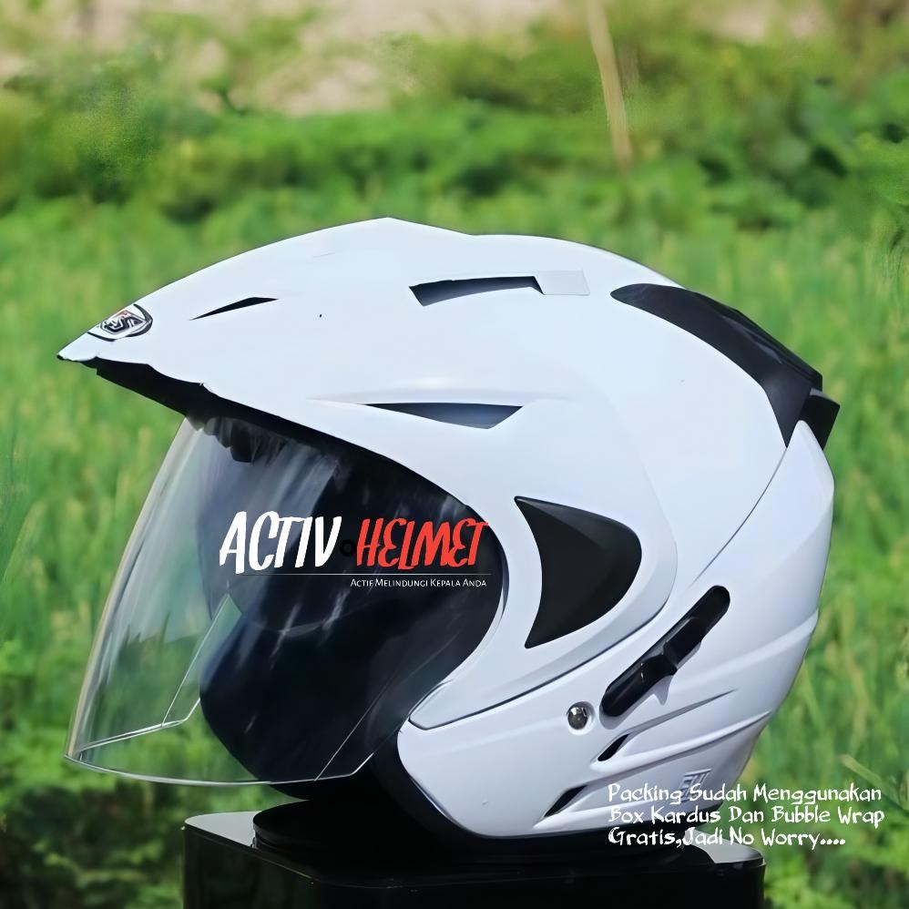 HELM INK DOUBLE VISOR TERLARIS HALF FACE SNI