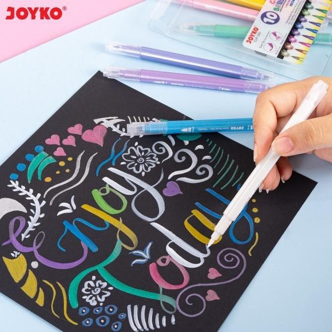 

Promo Joyko Clp-061 Color Brush Pen - Pena Kuas Warna Dual Tip Metallic