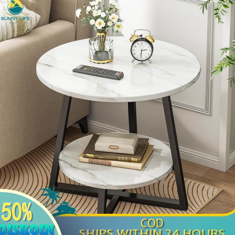 Meja Kopi Aesthetic Meja Samping Minimalis Meja Bulat Meja Kecil Meja Sudut Meja Bulat Meja Portable