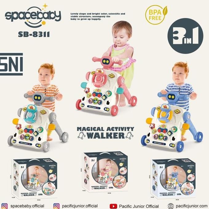 Activity Push Walker 3in1 Space Baby SpaceBaby SB 8311 SB8311 SB-8311