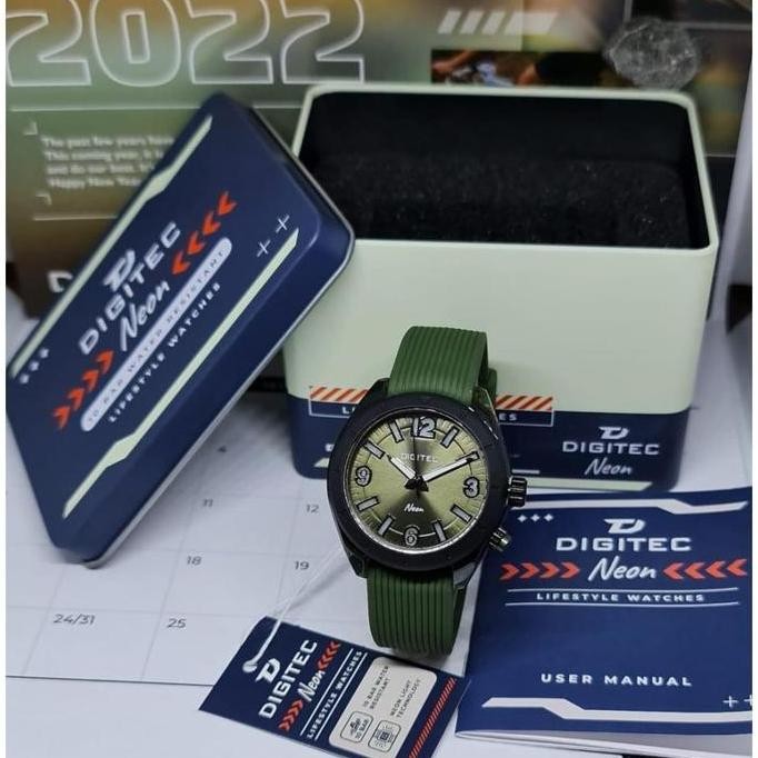 new  JAM TANGAN WANITA DIGITEC 9100 DG 9100 NEON LIGHT RUBBER ORIGINAL