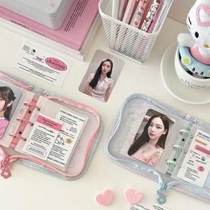 ready stock  Mini Binder 3 Ring Zipper | Sleeve Photocard Holo Polos Star Love | Kpop Lover Wajib Pu