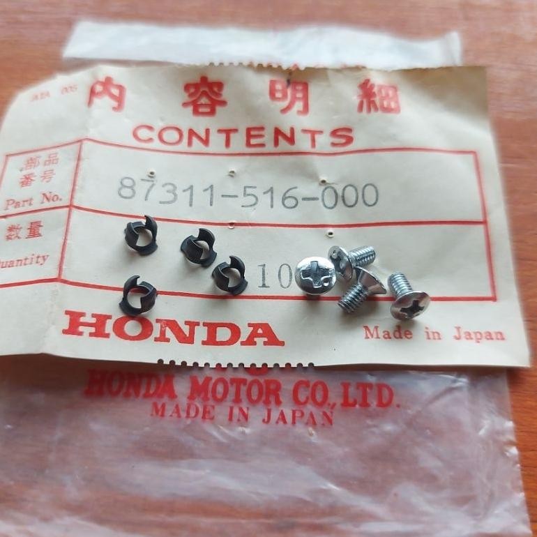 Baut & Klip Emblem Tangki Honda CB 100 CB 125 Astra 90z Benly Original Japan