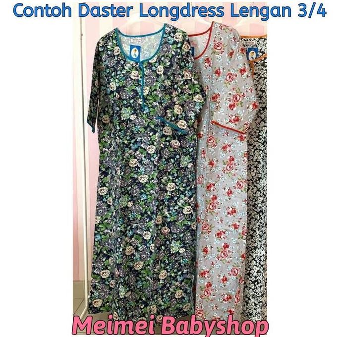 baru Longdress Lengan 3/4 / Daster Panjang Katun Pretty Girl Motif