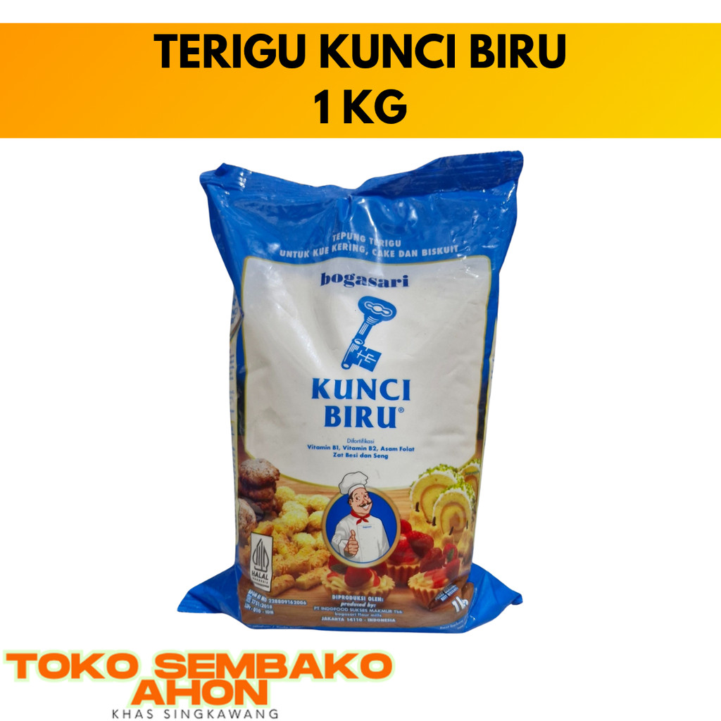 

BOGASARI TEPUNG TERIGU PREMIUM KUNCI BIRU 1 KG / Tepung Kunci Biru 1kg / Terigu Bogasari Premium / Tepung Terigu Serbaguna Bogasari / Kunci Biru Untuk Kue
