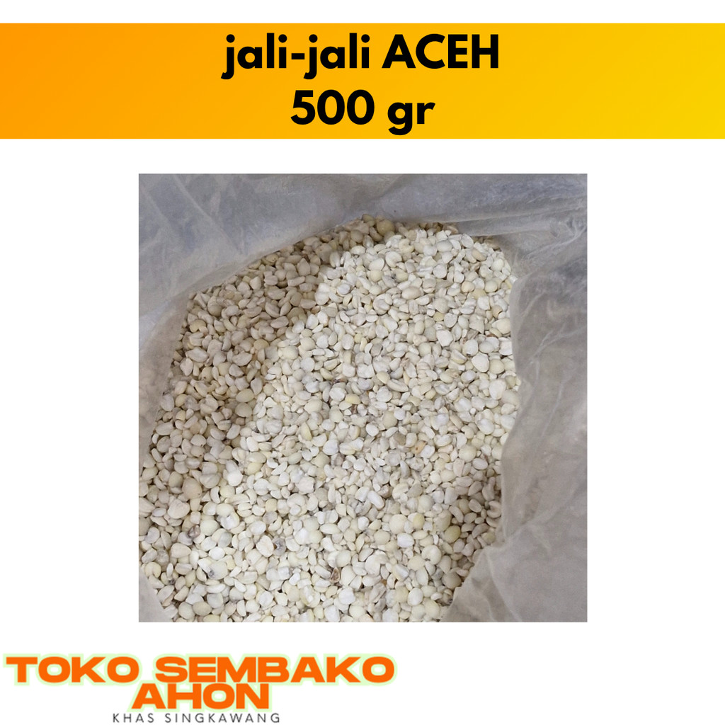 

jali jali ACEH Kasar 500 gr / biji jali jali KASAR 500 gram / Barley 500 gr / Jali-jali Aceh Kering / Biji Barli Kering Aceh