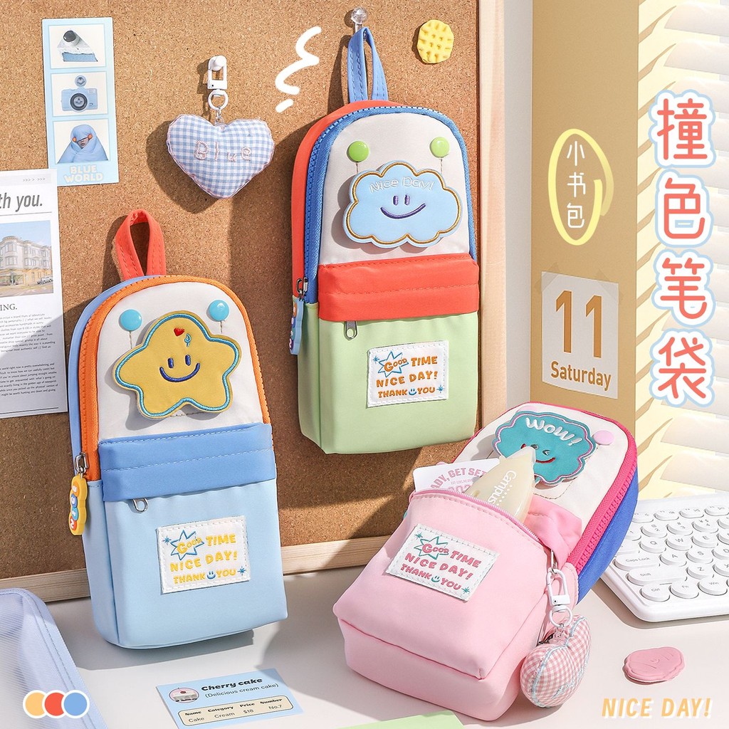 

Kotak Pensil Gaya Korea Warna Macaron/Tas Alat Tulis Kapasitas Besar/Kotak Pensil Gadis Pensil