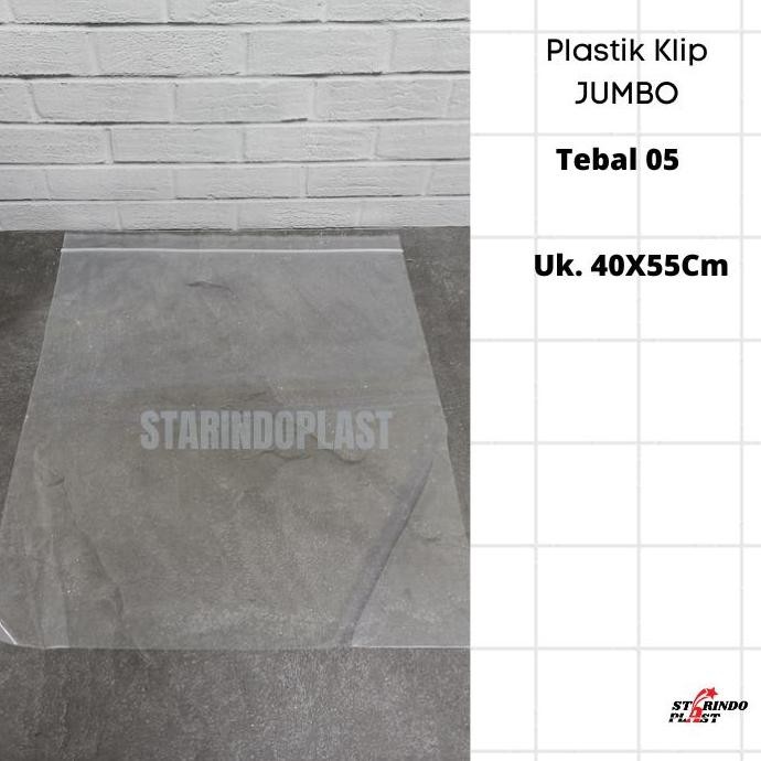 Plastik Klip Jumbo Uk 40X55 Cm Ziplock Bening Besar Tebal 0.5
