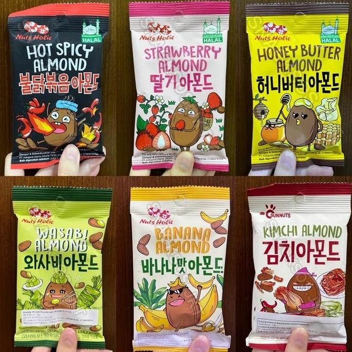 

[SMALL SIZE] NUTS HOLIC Honey Butter Almond / Hot Spicy Almond / Strawberry Almond / Kimchi Almond / Wasabi Almond / Banana Almond Korea Halal
