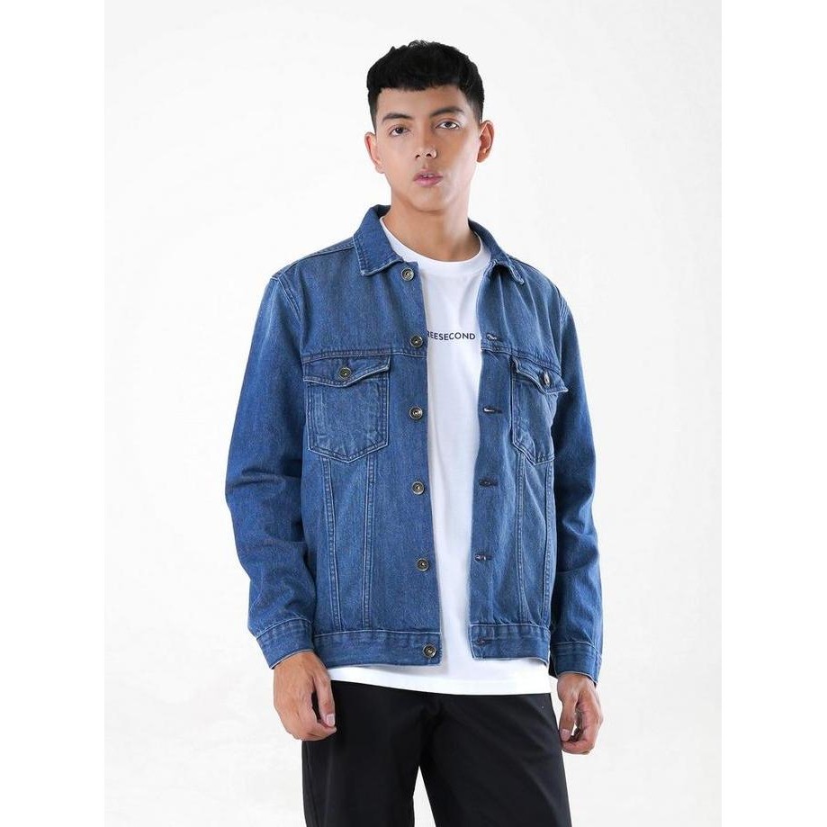 3Second Jaket Jeans Pria Duke Denim Jacket C020124 Casual