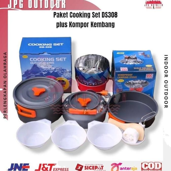 Paket Cooking Set Kompor Camping Outdoor Portable Alat Masak Camping Kualitas Terbaik Harga Termurah