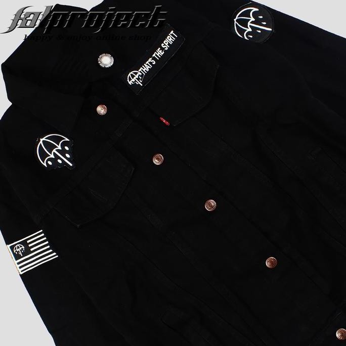 JAKET JEANS PRIA JAKET DENIM PRIA FASHIONNABLE BLACK BMTH - 017