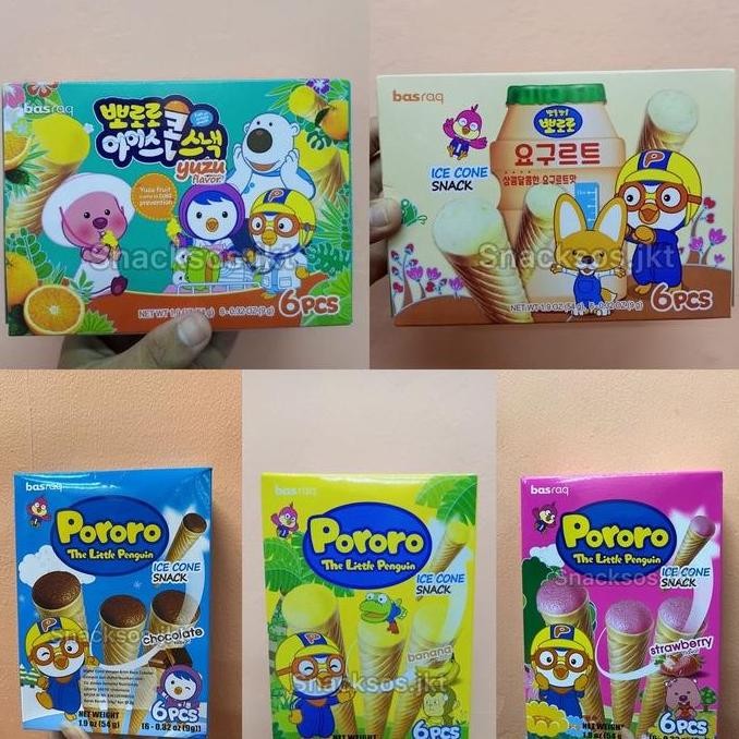

Pororo Ice Cone Snack YUZU / Banana / YOGURT YAKULT / STRAWBERRY / CHOCOLATE - KOREA 54gr