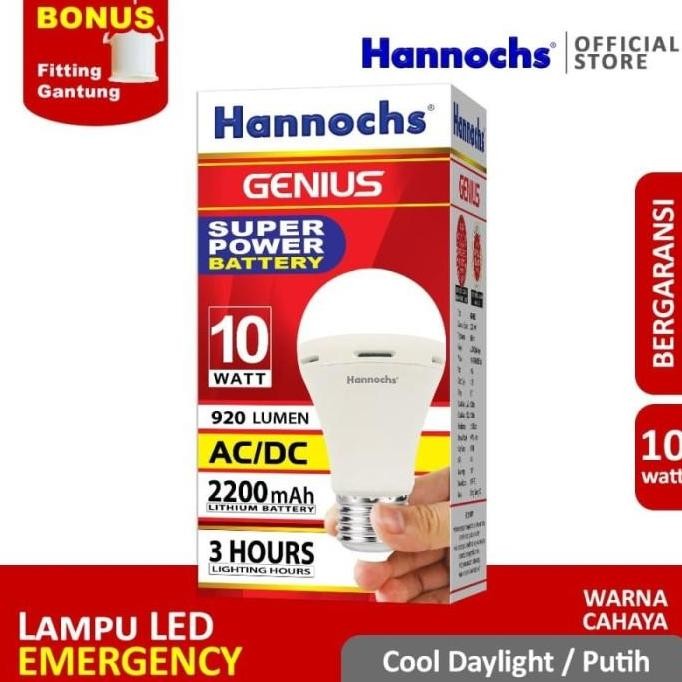 Hannochs Genius Lampu Emergency Hannochs Bohlam Led Bulb Hannochs 10W