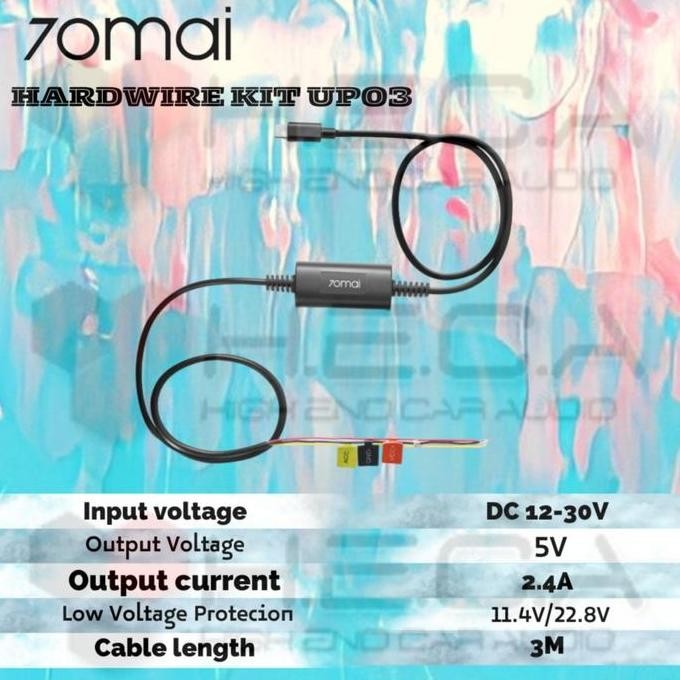 70mai Hardwire Kit UP03 Cable Kabel DashCam M500 Parking Mong