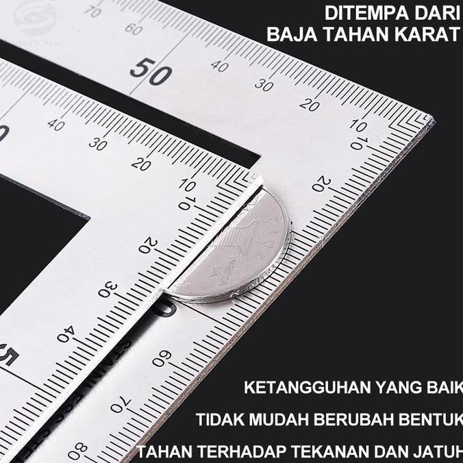 

Promo Penggaris Siku Stainless Steel 50x25cm/30 x 15cm L Shaped Ruler Carpenters 90 Degree Square Framing Measuring Tool For Carpenter Engineer COD