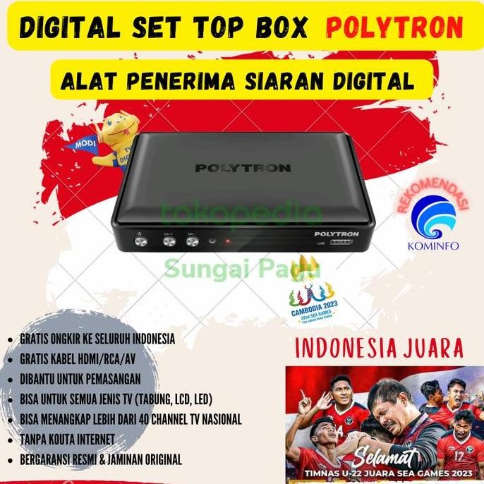 TERLARIS - Digital set top box DVB T2 PDV 600 T2 EWS + HDMI / STB DVBT2 Polytron