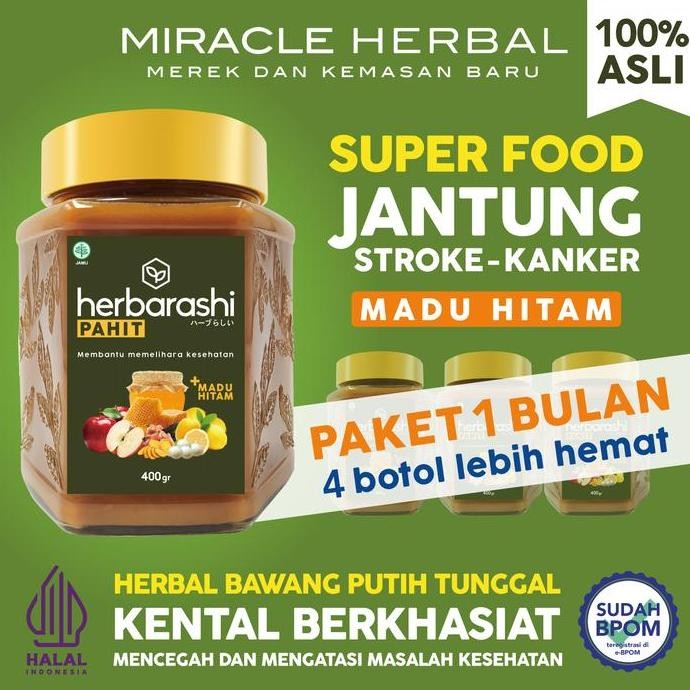 

TERLARIS - Paket 4 botol MIRACLE HERBAL Madu Hitam Bawang Putih 400ml