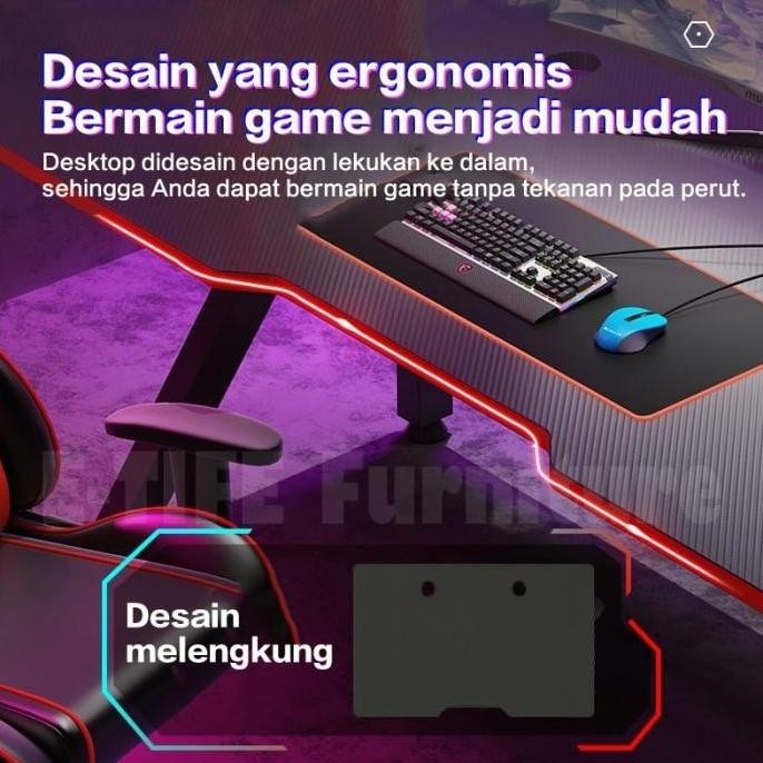 E-TIFE Meja Komputer / Meja Gaming/160cm Meja Komputer/Meja kantor LC