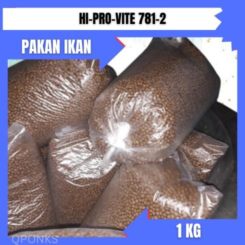 Pakan Ikan Hi - pro - vite 781-2 1KG/ 1 KILO pakan ikan lele , nila , patin , bawal , ikan mas , gur