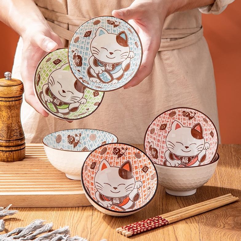 Wes-24 [Sni] Homestuff Mangkok Set Keramik Motif Hewan Lucu / Hampers Mangkok Souvenir Hadiah / Natu