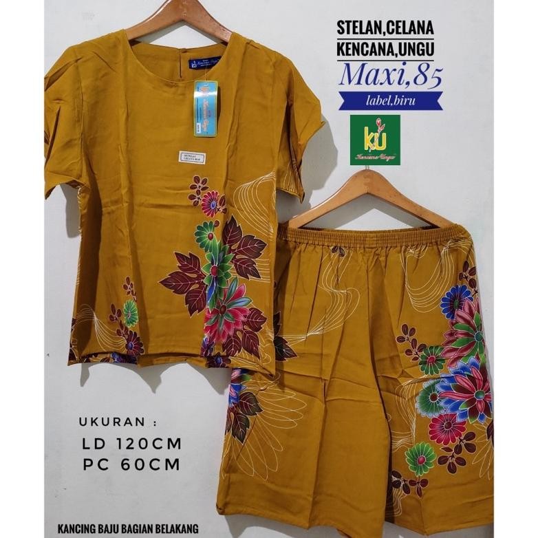 Setelan Celana Kulot Jumbo Model Maxi 75 Kub Ld 120 Cm Original Kencana Ungu Label Biru | Baby Doll 
