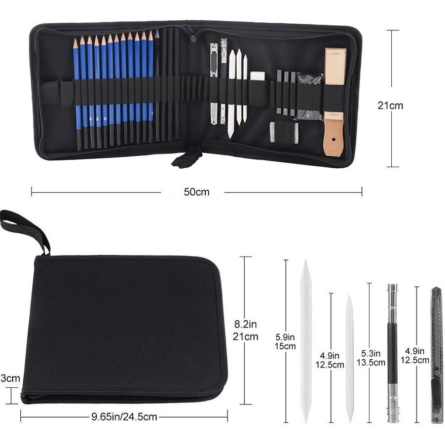 

Jg-56 33Pcs/Set Sketch Pensil Pisau Penghapus Dan Pensil Gambar Untuk Keperluan Sekolah Pencil Drawing Set Sketsa Dan Lukisan Set Jg-56