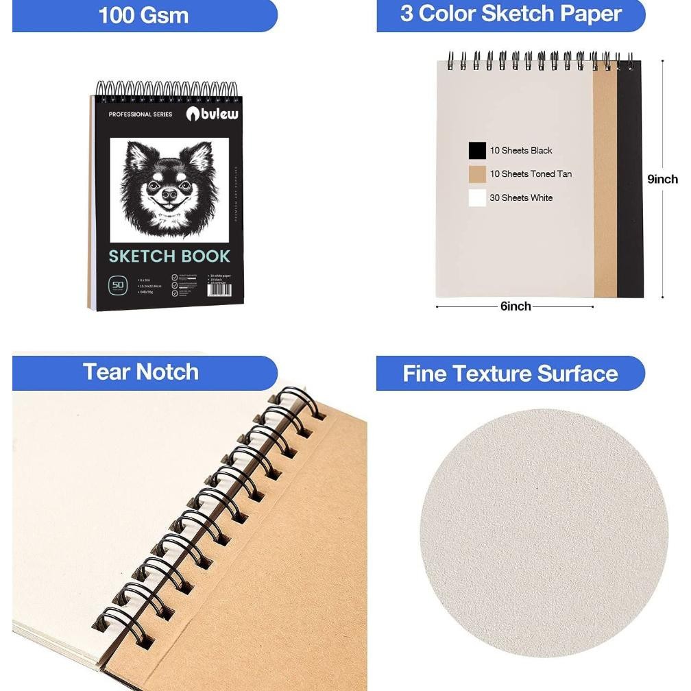 

[Promo..!!! Bview - Professional Sketching Art Set 48 Pcs - Sketchbook Paket Profesional - Bali Art Supplies Tuk-7