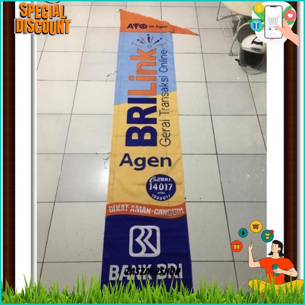 Umbul Umbul Agen Brilink Ukuran : 60X300Cm Gratis Ongkir
