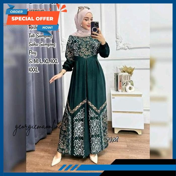 GAMIS BATIK TWILL ORI PREMIUM HALUS MODEL BATIK CAP MALAMAN PEKALONGAN LENGAN KARET BUSUI FRIENDLY D