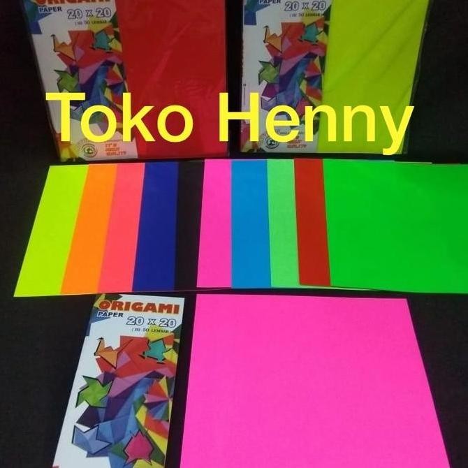 

new !!! KERTAS ORIGAMI ... 20 X 20 cm ... Merk ... ASTURO ... 1 pak ... isi .. 50 lembar