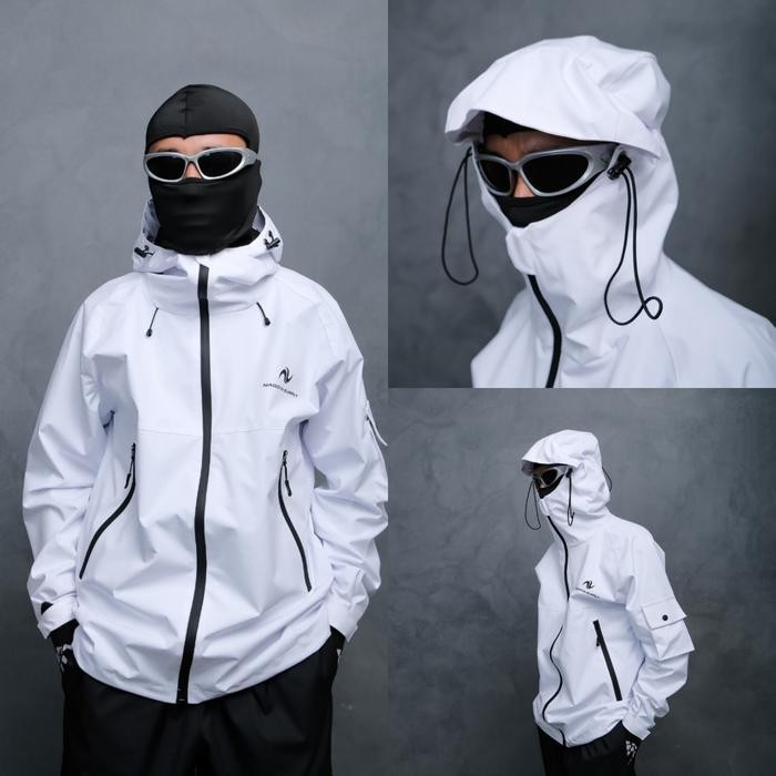AT Jaket Gorpcore Nagoya Windbreakers Waterproof Series Putih