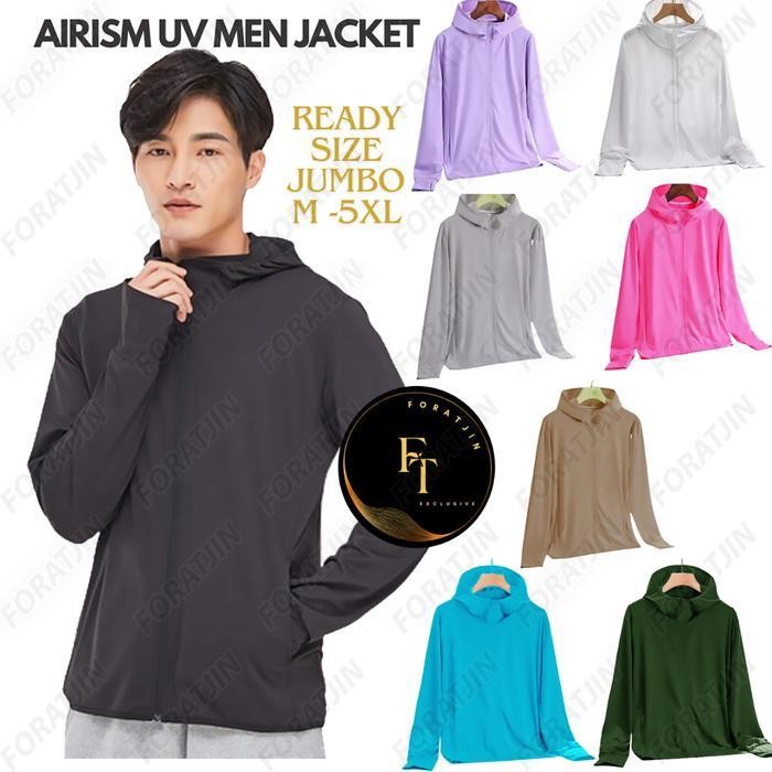 AT Foratjin- Jaket Mesh Hoodie UV Protection Jaket Olahraga Running gym Sepeda Men
