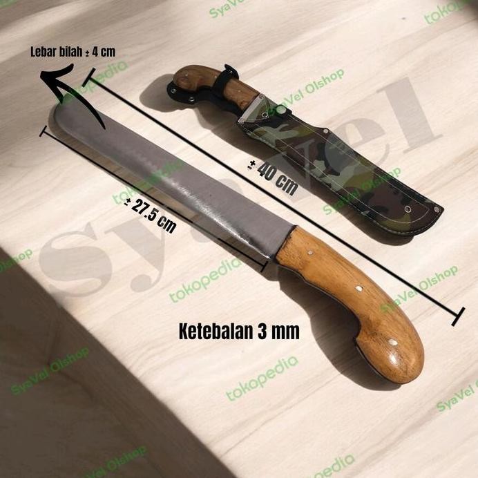golok kebun golok sarung abri baja panjang 40 cm