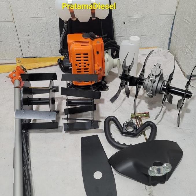 Paket mesin potong rumput 328+2 cultivator bajak sawah