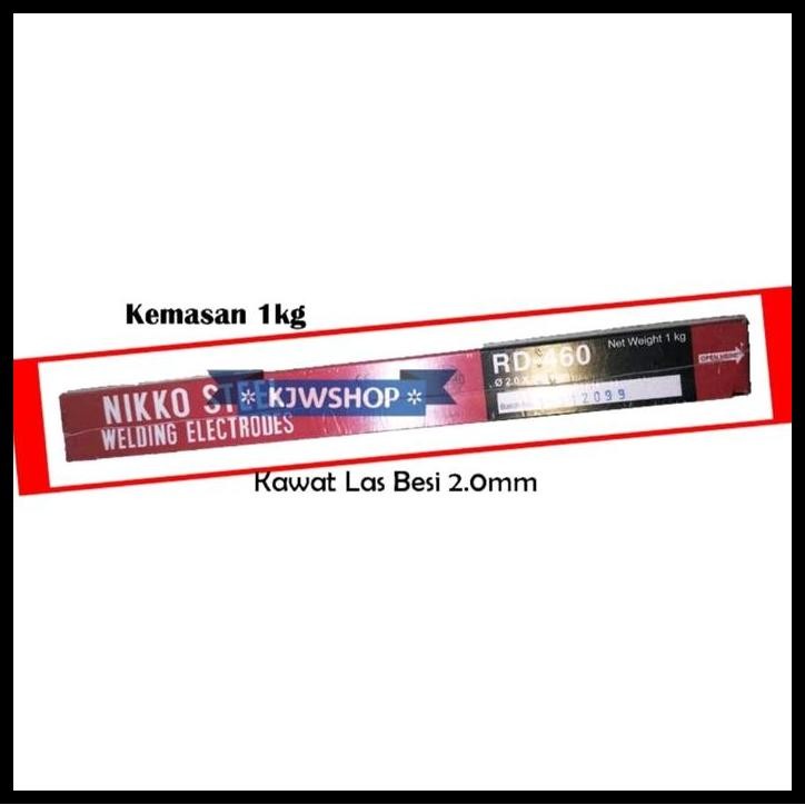 TERMURAH KAWAT LAS BESI 2MM RD460 PACK 1KG KAWAT LAS NIKKO STEEL RD460 2MM PACK KAWAT LAS 2MM PAK 1K