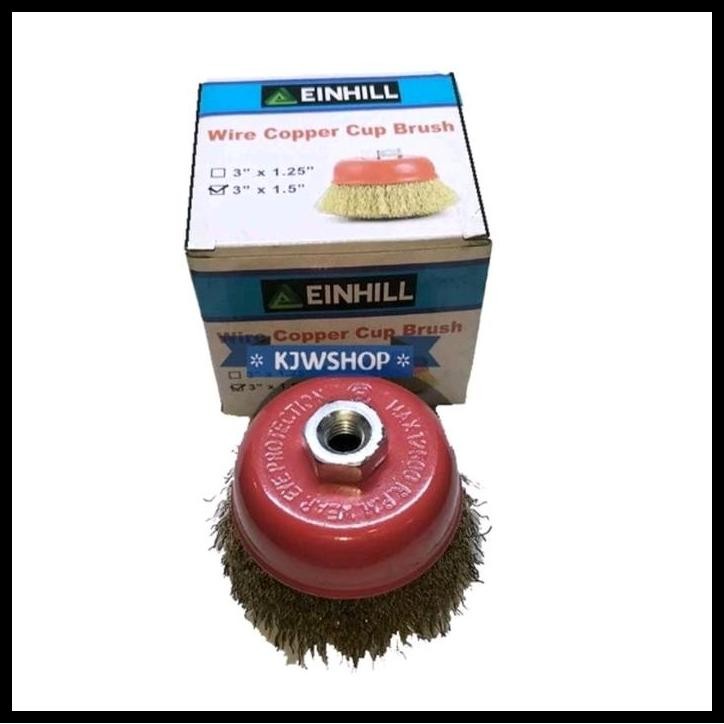 GRATIS ONGKIR SIKAT MANGKOK KAWAT KUNINGAN GERINDA CUP BRUSH 3" MERK EINHILL SIKAT GRINDA 3INCH SIKA