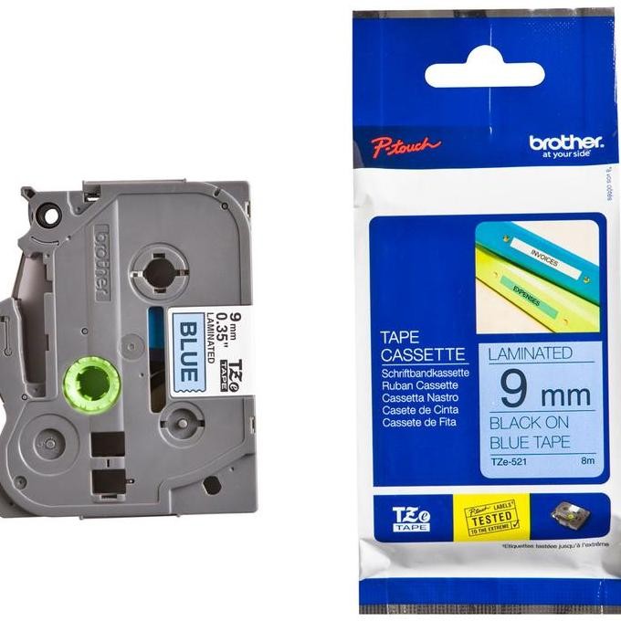 

Brother Label Tape Tze 521 - 9Mm Black On Blue Brother Label Printer New Stok