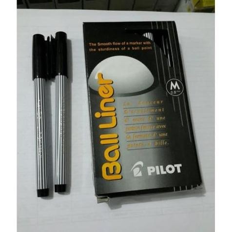 

TERBARU - ballpoint pilot balliner 0.8mm - hitam 1 kotak