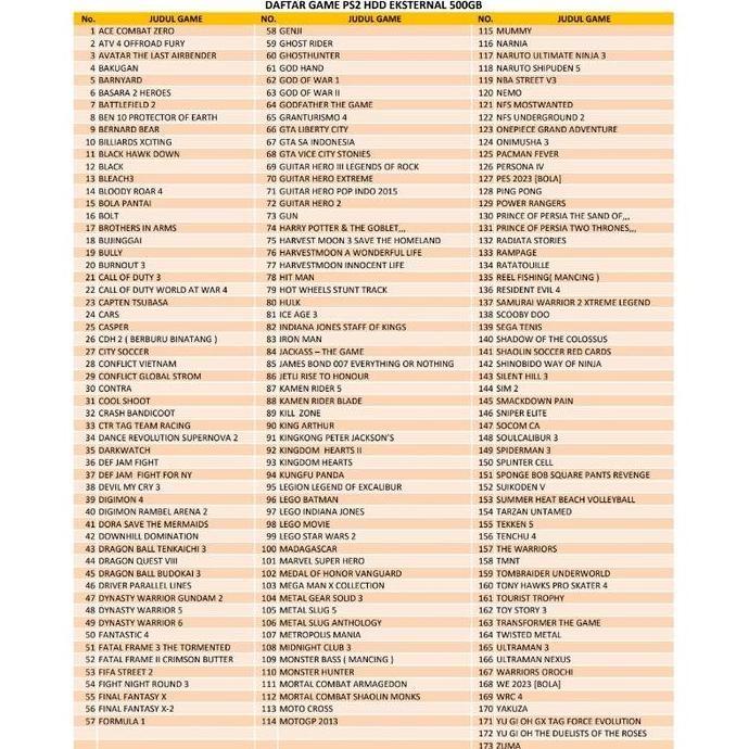 Hardisk eksternal 500Gb full game ps2/ps3