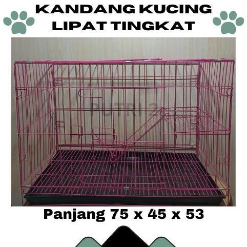 KANDANG BESI LIPAT TEBAL SEDANG UKURAN 75X55X45 KUCING KELINCI MURAH