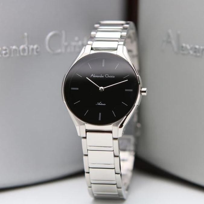 ALEXANDRE CHRISTIE AC 8610 WANITA SILVER BLACK ASTERIA ORIGINAL